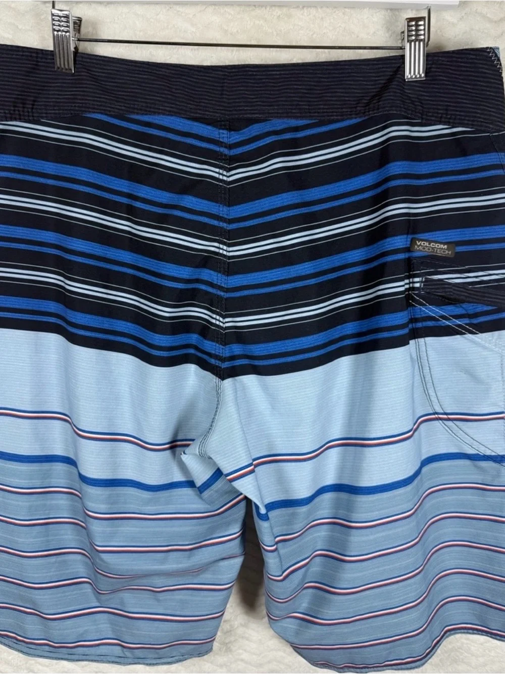 Volcom Men's Blue Multi-Stripe Boardshorts